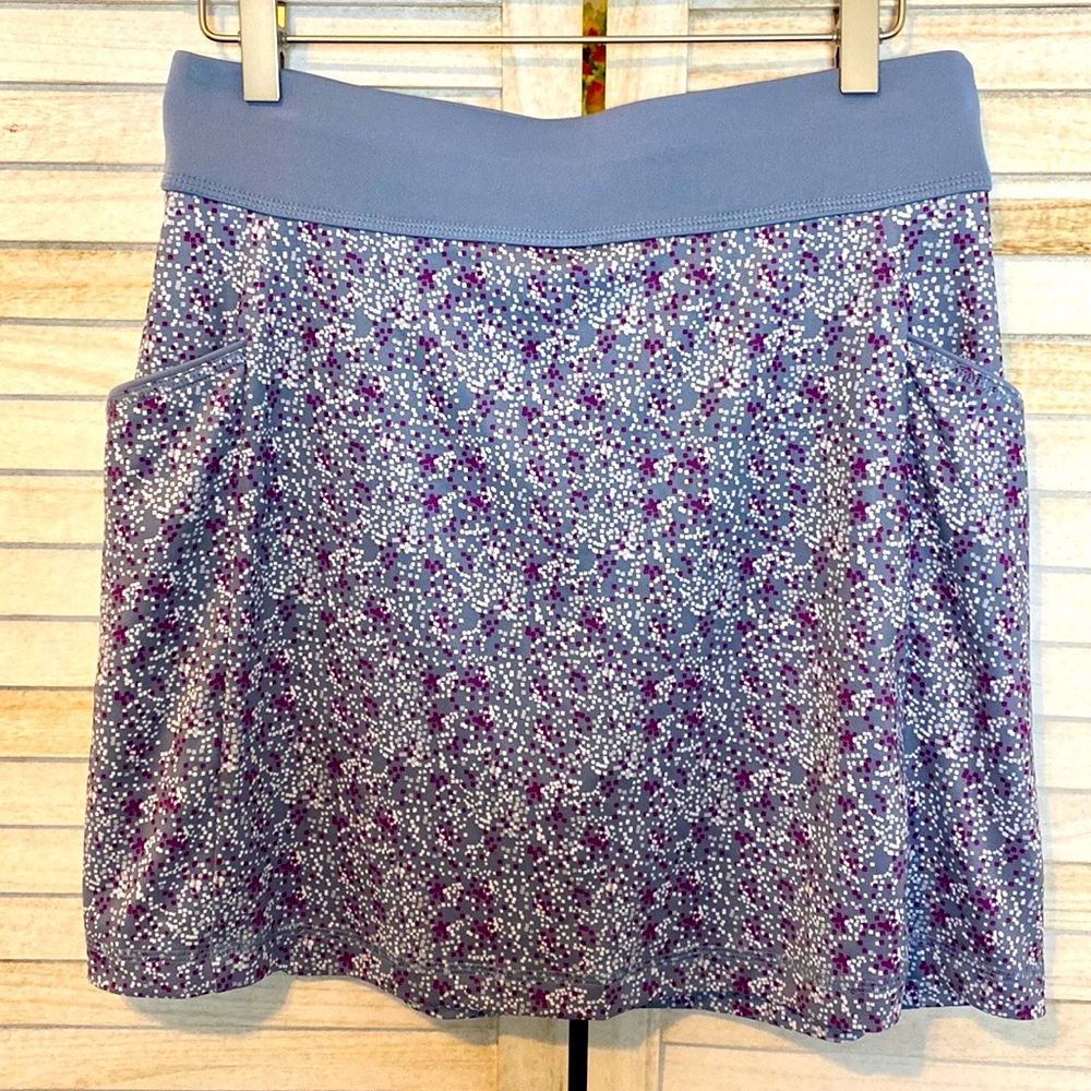 Women’s Purple Floral Active Skort with Side Pockets